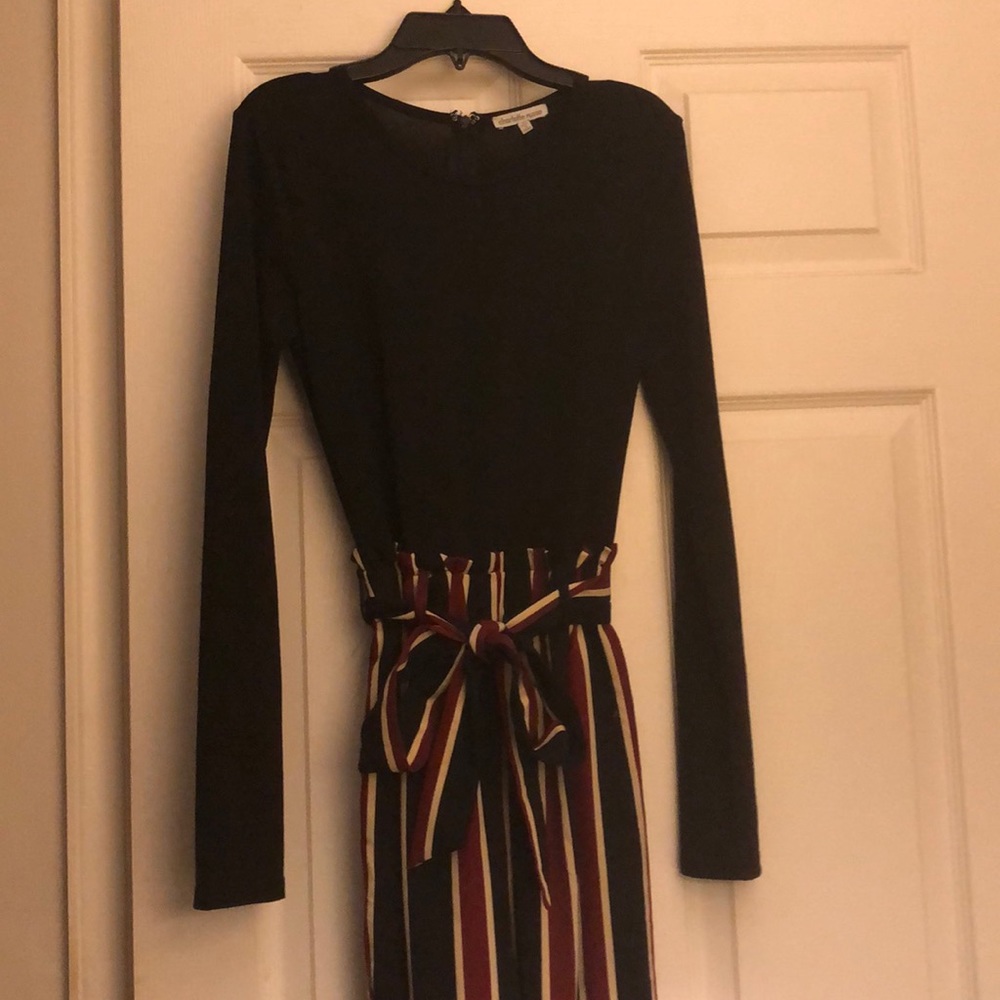 Striped jump suit